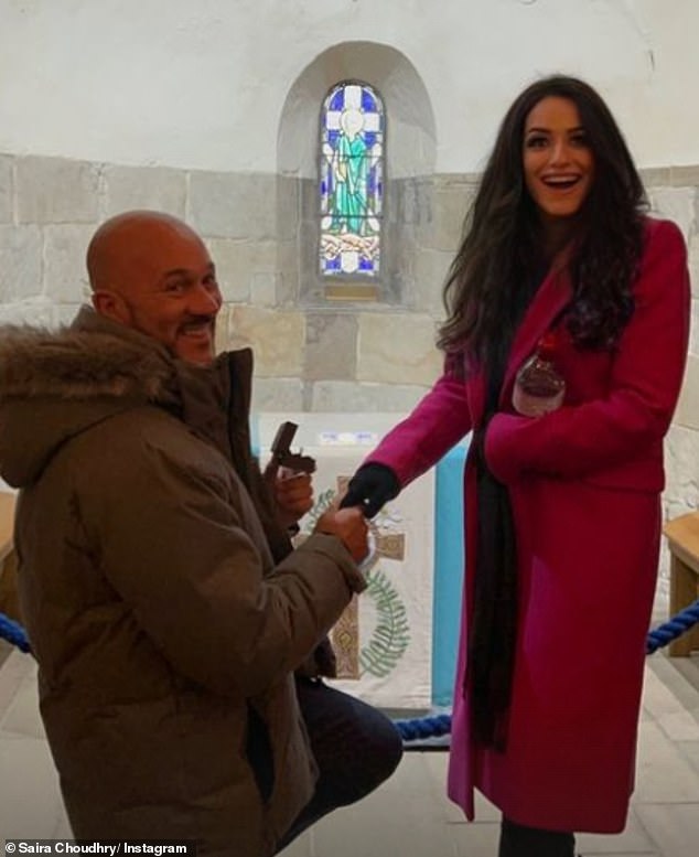 Surprise: The actress, 40, who played Naila Badil on the soap opera between 2013 and 2019, revealed that Marcus popped the question to her during a trip to Edinburgh Castle with friends.