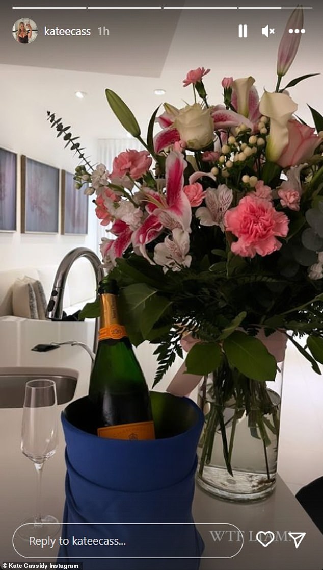 Generous: The One Direction star, 29, surprised Kate, 23, with a huge bouquet of flowers and champagne to see at the start of 2023