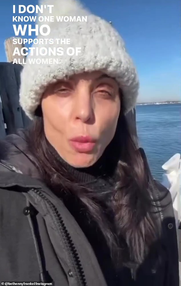 Standing with her friends: Bethenny expressed: 'I support my friends that I've had for decades.  I support the women I work with and have worked with, my colleagues