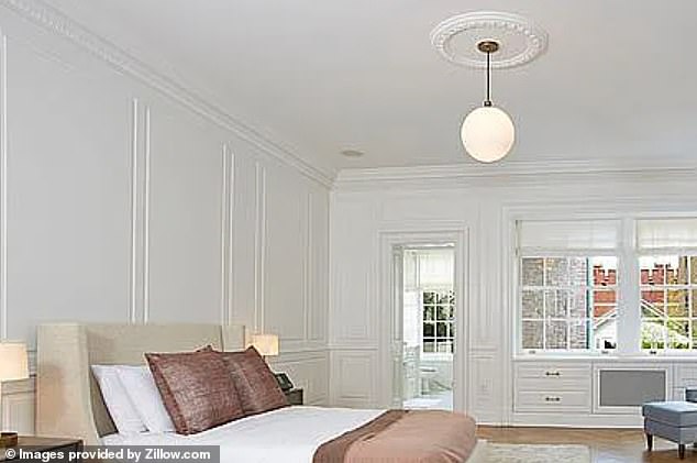 De Niro was sleeping in one of the house's seven bedrooms (above) when the burglar broke in.