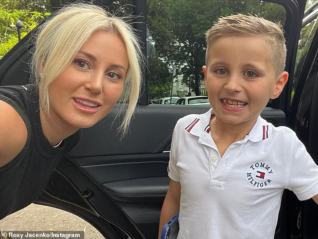 The public relations guru shared a gallery of photos on Instagram on Sunday capturing her partying with her children and friends on New Year's Eve.  She in the photo of her with her eight-year-old son Hunter.