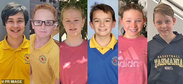 Left to right: Zane Mellor, Peter Dodt, Addison Stewart, Jye Sheehan and Jalailah Jayne-Marie Jones died on December 15, 2021 when a bouncy castle was lifted 10m into the air and three days later, Chace Harrison (right) succumbed to his injuries.