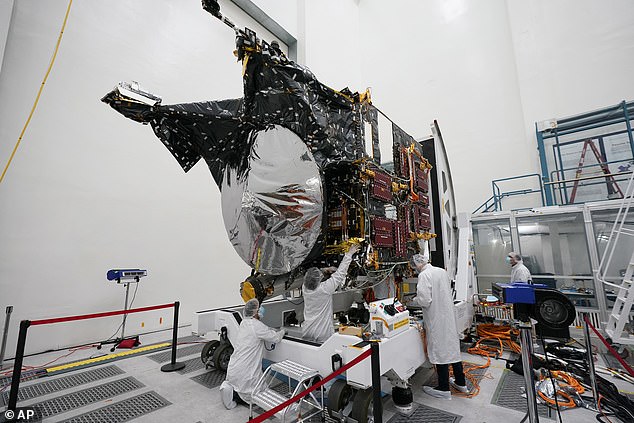 NASA's asteroid-orbiting Psyche spacecraft has moved a step closer to lift-off, after being unveiled to the media ahead of its launch