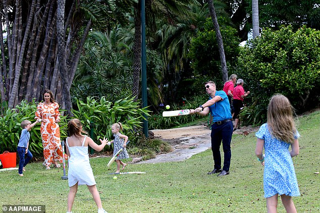 David effortlessly smashed the ball around the grass.