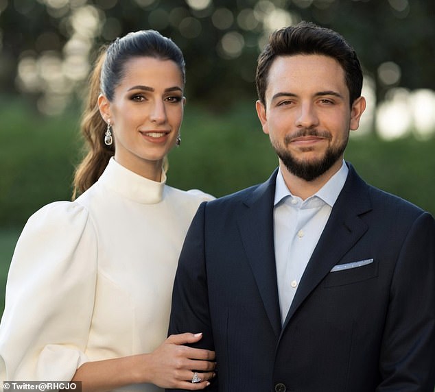 Meanwhile, the Royal Hashemite Court also announced on Twitter that the wedding of Rania's son Crown Prince Hussein (pictured), 28, and his fiancée Rajwa Khaled is scheduled for June 1, 2023.