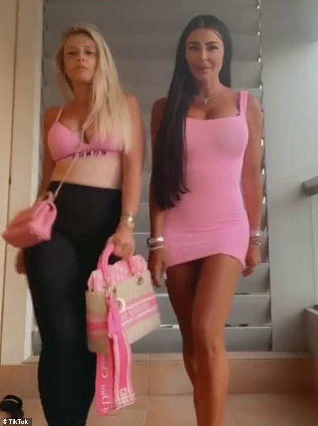 Clips posted to TikTok by Leah Simone (pictured left) showed Mel Ter Wisscha (right) vacationing in Greece in November.