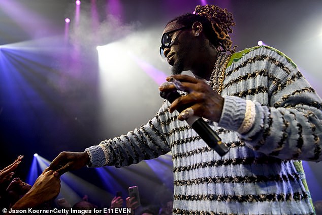 Their turn: Meanwhile, Offset (born Kiari Cephus) performed his 2018 Ric Flair song Drip (featuring Metro Boomin) as well as his 2016 Migos song Bad and Boujee.