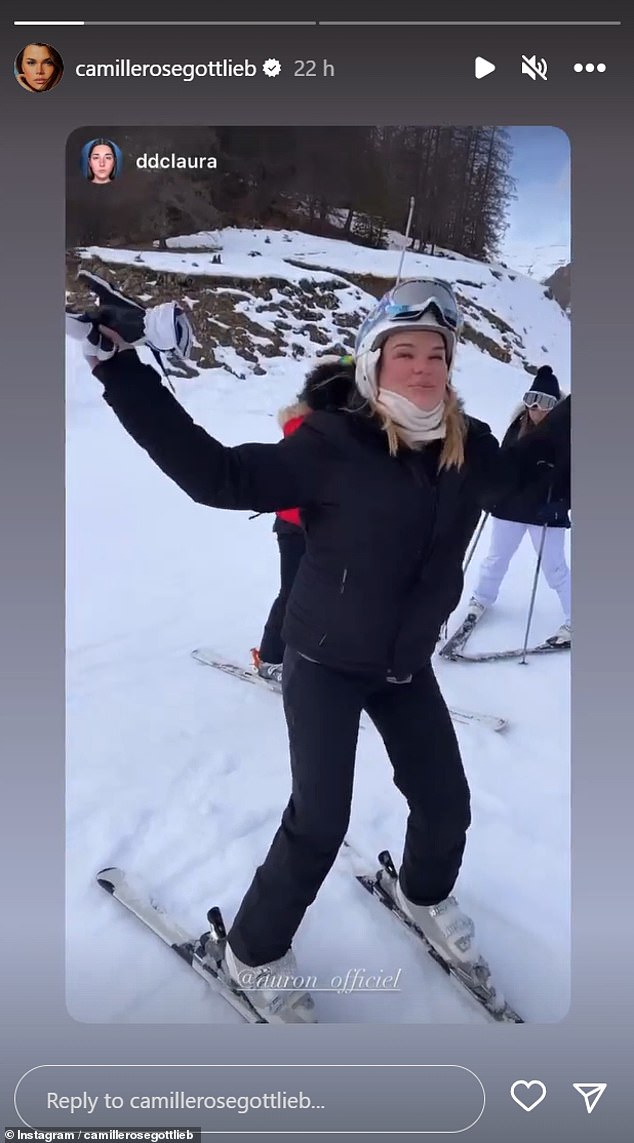 Grace Kelly's granddaughter Camille Gottlieb also seemed to delight in a snowy getaway for her New Year's Eve celebrations.