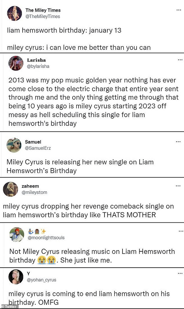 'OMFG!'  Some of Cyrus's fans believed that she was intentionally choosing January 13 as the release date for her as some sort of 