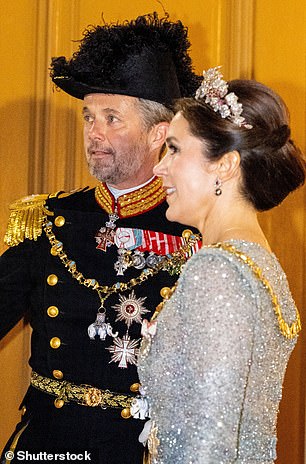 She was pictured at the state New Year's Eve celebrations in Copenhagen on Saturday (pictured with Frederik), having enjoyed less than two weeks Down Under for Christmas.