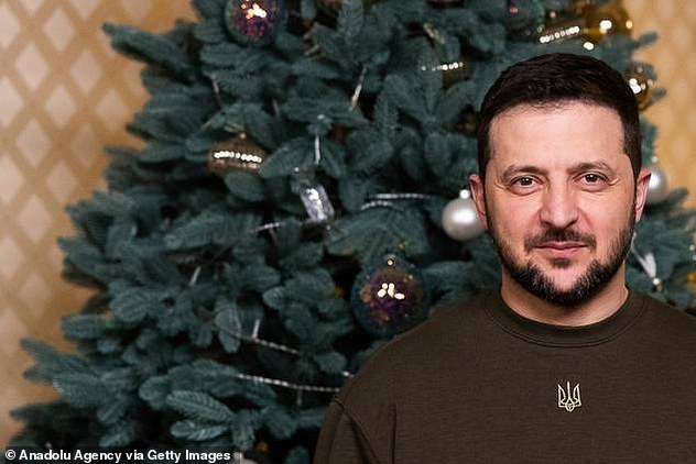 Ukrainian President Volodymyr Zelensky, standing next to his wife Olena Zelenska, said Ukraine would beat Russia in his New Year's speech.