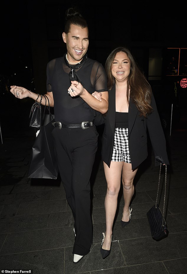 Chic: Meanwhile, Fran Parman looked effortlessly chic in black and white checkered shorts and a coordinating crop top