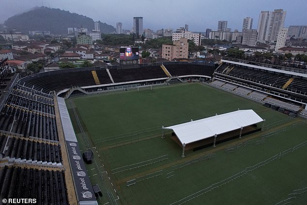 A 24-hour public wake will be held at the Vila Belmiro stadium, home of Santos, where Pelé played much of his career.  His coffin will rest on the ninth floor of the world's highest cemetery, where fans believe he will have an eternal view of the stadium that made him famous.