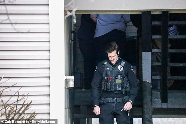 While Kohberger never spoke to her neighbors, she would occasionally say hello to others in passing.  Pictured: Forensic teams working outside Kohberger's apartment