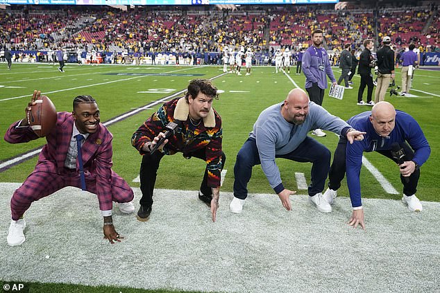 The host was appearing on ESPN's 'Field Pass with The Pat McAfee Show' coverage.