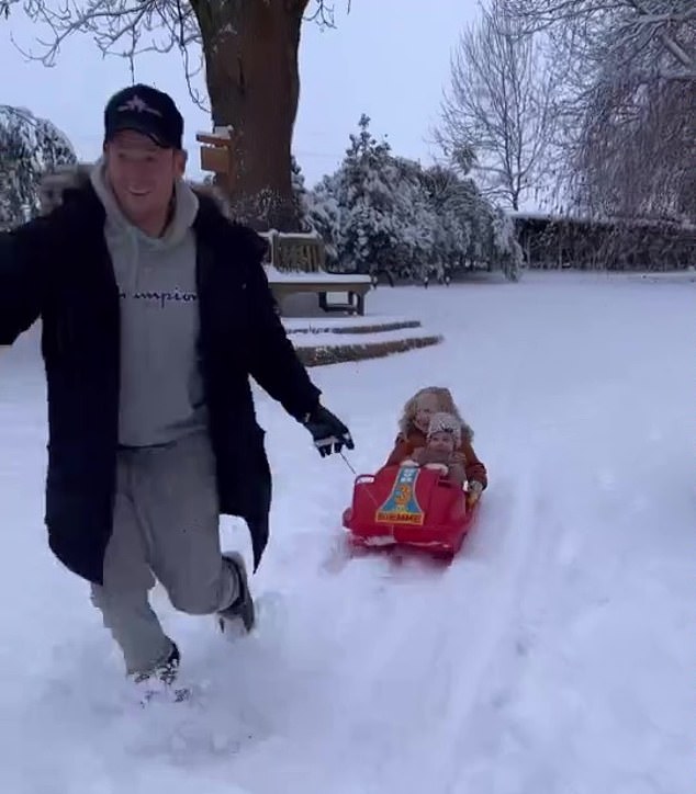 Making memories: The ITV panelist was touched last month when Joe took his son Rex on a sleigh that he and his late father used when he was a child