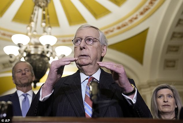 Trump threw yet another shot at McConnell's spending on the candidates, saying 'Also, Mitch stupid $'!