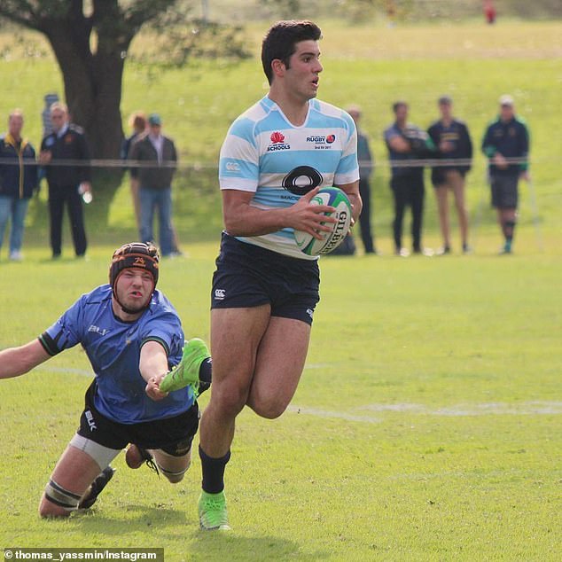 The 22-year-old rose to prominence as a rugby player while attending school in Sydney (pictured)