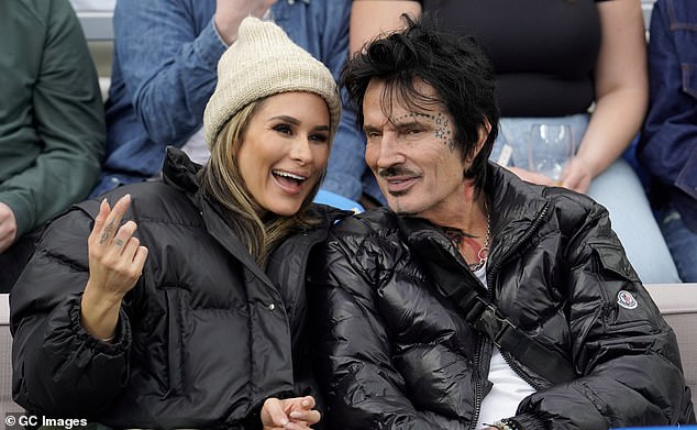 Heavy Metal Vibes: Tommy Lee brought some heavy metal vibes to the stadium when the Motley Crew drummer attended with his wife Brittany Furlan, 36.