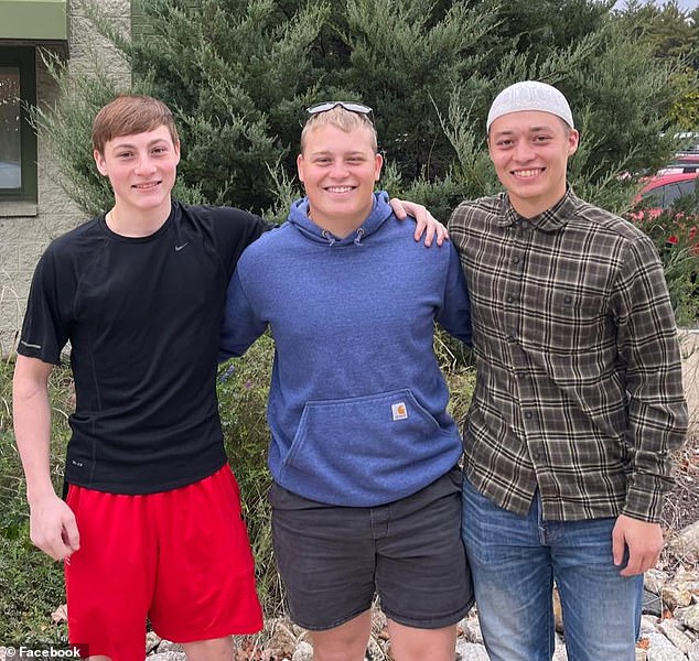 Bickford (far right) appears in many social media posts with brothers Devin and Travis.