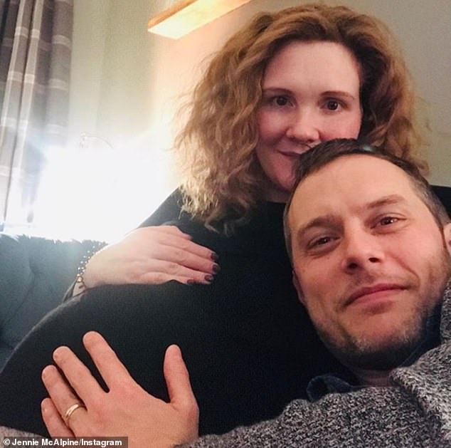 Beaming: Jennie recounted how the couple expects a surprise when it comes to finding out the gender of the baby, unlike their first two pregnancies (pictured while pregnant with Hilda)