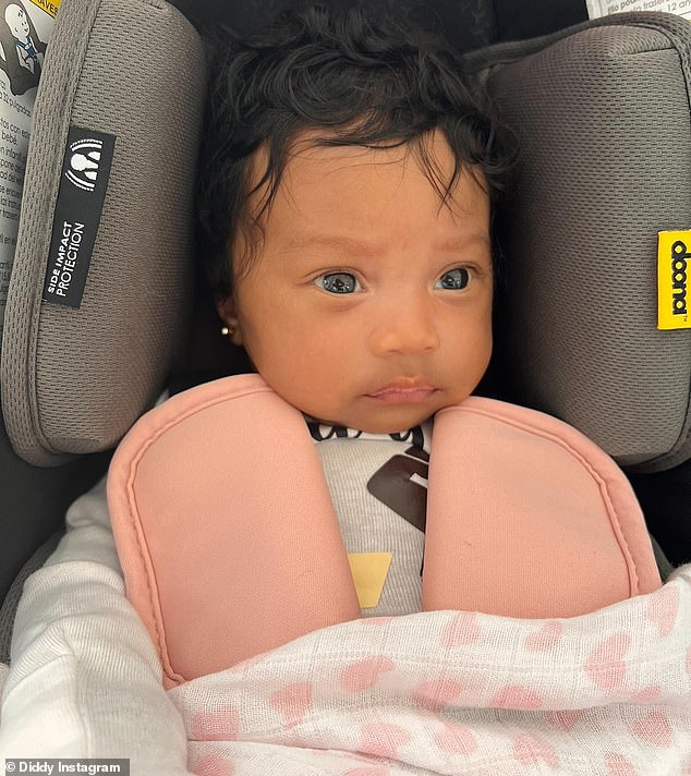 Baby: It comes after Diddy posted the first Instagram snaps of his precious newborn daughter Love's face