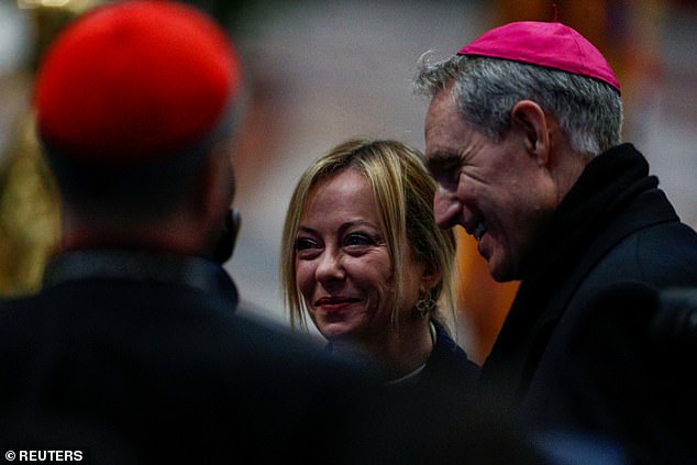 Italian Prime Minister Giorgia Meloni, the far-right leader who has in the past expressed admiration for Benedict XVI's conservative leanings, paid her respects to the former pope.