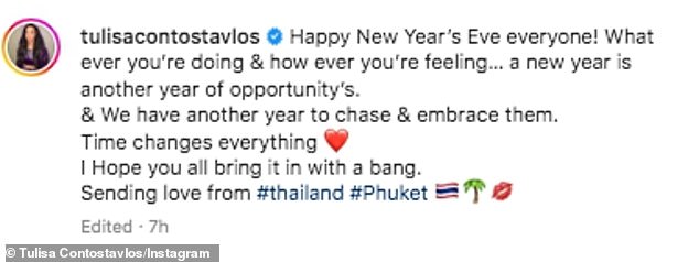 Positive: She wrote in the caption: 'Happy New Year everyone!  Whatever you do and however you feel, a new year is another year of opportunity.