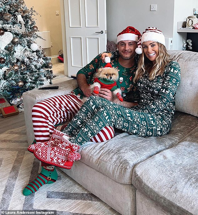 Lovers: Dedicated a post featuring photos of the couple on Christmas Day snuggling on the couch with their dog Buddy to Gary, saying 