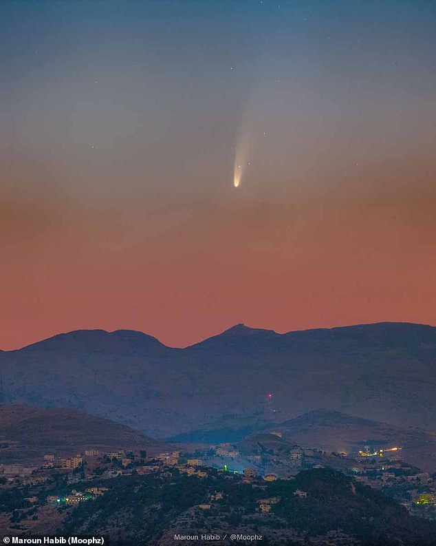 Comet C/2022 E3 (ZTF) could become the first comet that can be seen with the unaided eye since NEOWISE raced past Earth in 2020, although it won't be anywhere near as spectacular. The comet NEOWISE is pictured over Lebanon in an image shared by NASA back in 2020