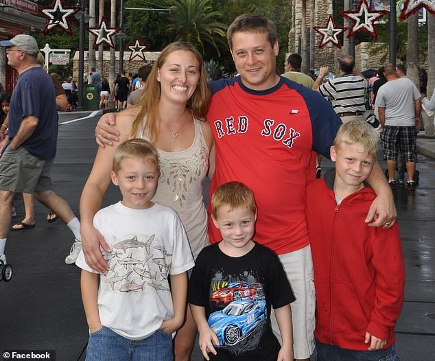 The whole family appears in the Tower of Terror at Disney World