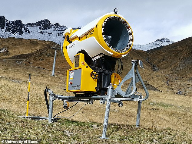 As temperatures rise, snow over Christmas will not be guaranteed, causing the resort to rely heavily on snow guns (pictured)