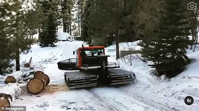 Renner plowing his Lake Tahoe driveway in the winter of 2019. He is in the hospital today in stable but critical condition.