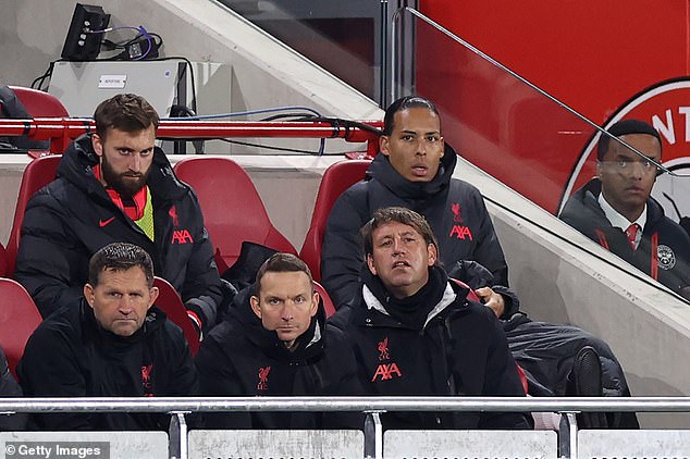 Van Dijk had to watch the second part from the Liverpool bench after being substituted