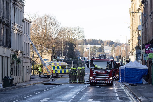 The Scottish Fire and Rescue Service (SFRS) said it had dispatched nine trucks to the scene.