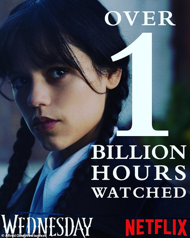 Major Milestone: On December 13, Alfred Gough and Miles Millar's live-action coming-of-age comedy series about the adventures of Wednesday Addams at the Hogwarts-like Nevermore Academy surpassed the 1B-hour mark for views.