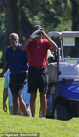 He went golfing with some friends on New Year's Day.