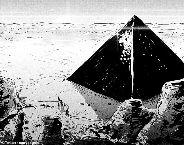 The black pyramid that Mary drew for her graphic novel, which was published in Brazil in 2016