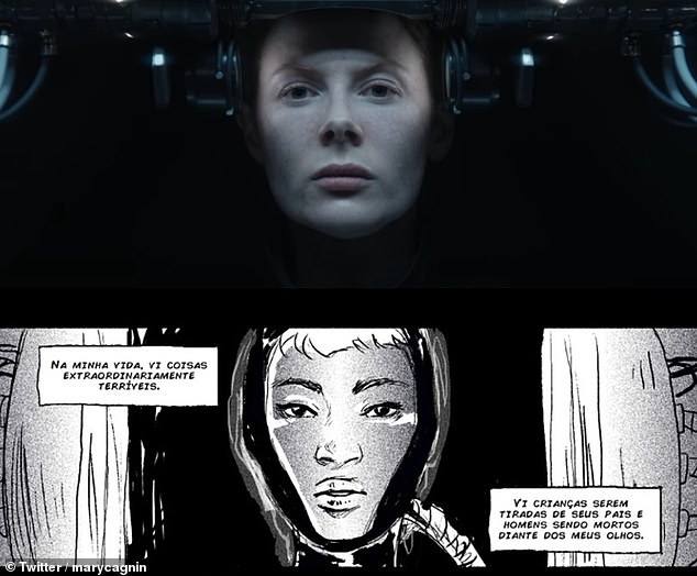 Mary shared another screenshot from 1899 and Black Silence where the female characters wear a similar helmet.