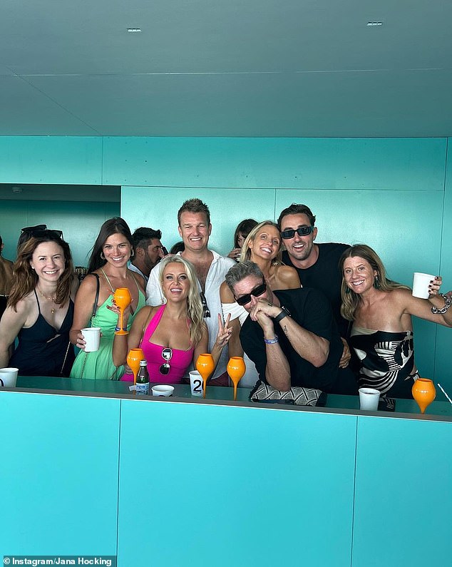 Pip shared a series of photos on Instagram as she posed at the event in a green mini dress while Michael posed with his friends for a group photo.