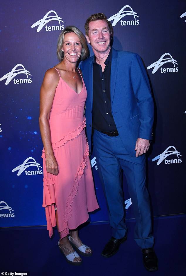 Mark Woodforde (pictured with another Australian tennis star, Nicole Bradtke), a former 17-time Grand Slam doubles champion, was commenting on the event on Monday when he recalled the time Djokovic walked into his office before qualifying began and asked for a wild card.  entrance