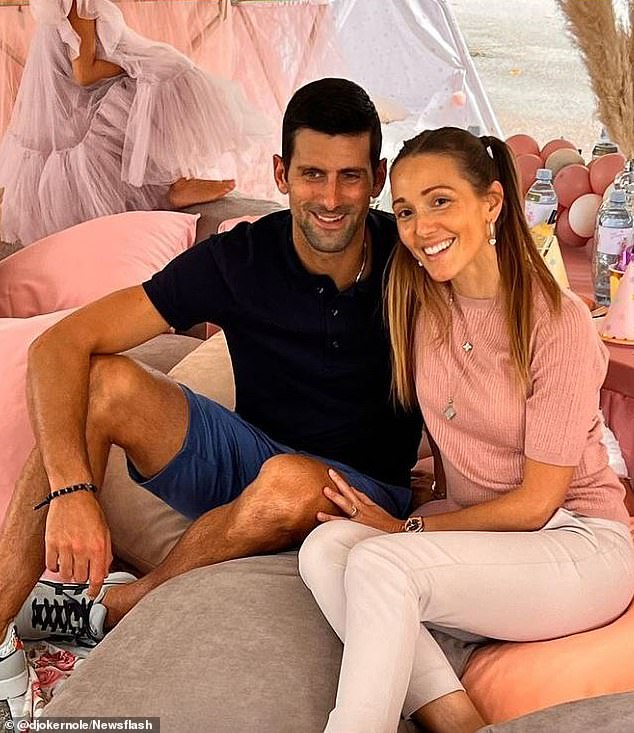 Djokovic (pictured with wife Jelena) kicks off his singles campaign at the Adelaide Open on Tuesday and hopes to prove more success