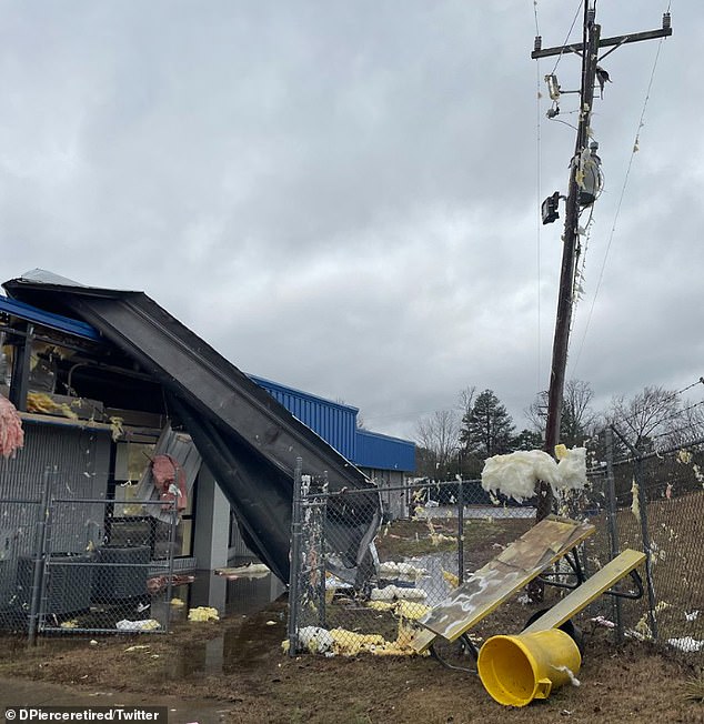 Damage was observed in multiple areas around Jessieville in Arkansas