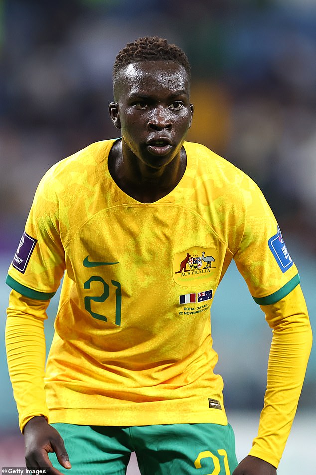 Garang Kuol made two appearances for the Socceroos as a substitute at the World Cup, games that were crucial in ensuring he was able to land a coveted work permit.