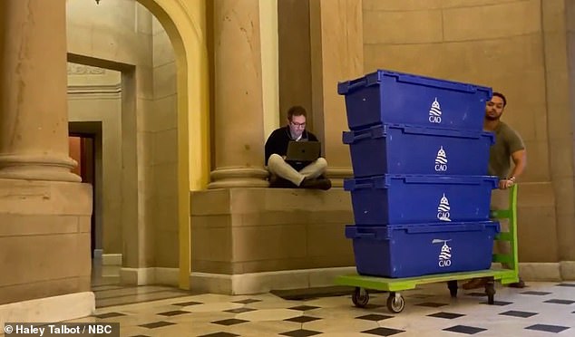 Previously, his staff were seen moving boxes into the Speaker's chambers.