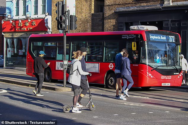 Electric scooters continue to be illegal or have highly restricted use in most Australian urban areas (an electric cyclist in London pictured)