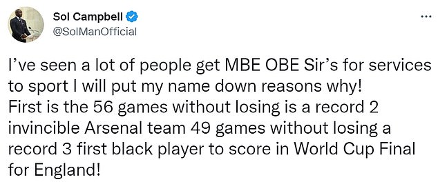 1672726949 728 Sol Campbell rants on twitter after he was not named