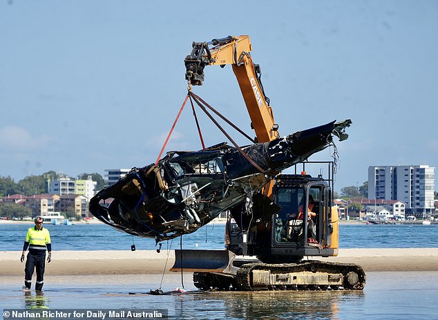 Four people were killed when two helicopters collided in midair on January 2 near Sea World Drive in Main Beach as hundreds of tourists waited helplessly.