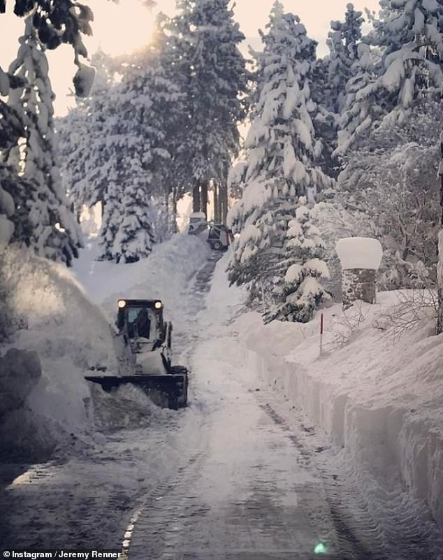 A clip from January 2017 shows Renner personally clearing one of the roads near his home.  It is believed that this is where he was injured.