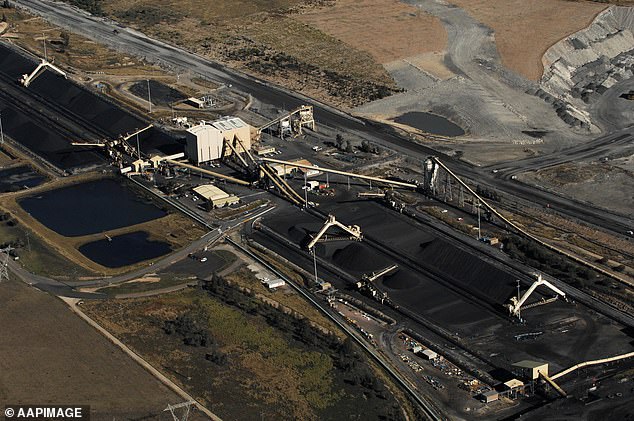 The price of coal hit record levels in Australia, with profits for companies in the mining sector rising $10.2 billion or 14 percent in the final quarter of June (pictured, an open pit mine in Hunter Valley)